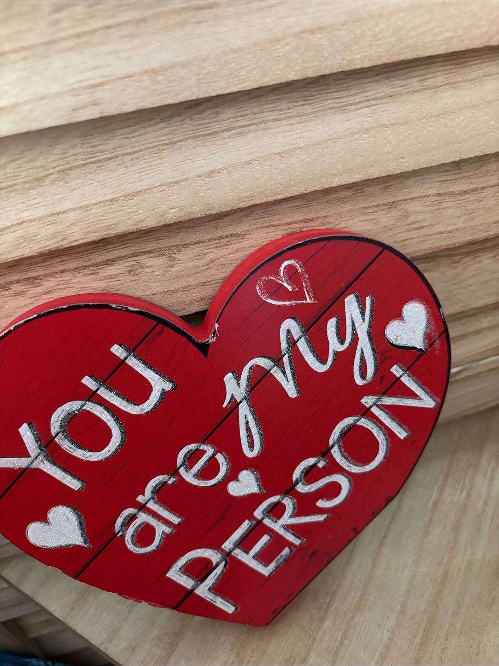 Red Heart Wall Sign "You are my PERSON" - Decorative Home Wall Decor